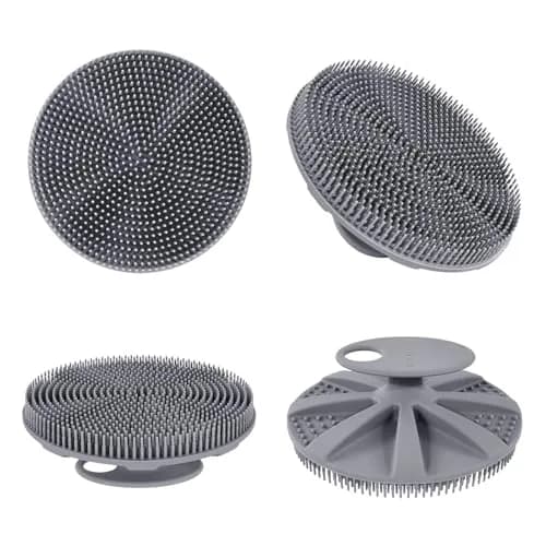 INNERNEED Food-Grade Silicone Body Scrubber Shower Brush Gray | Gentle Exfoliation for All Skin Types thumbnail 7
