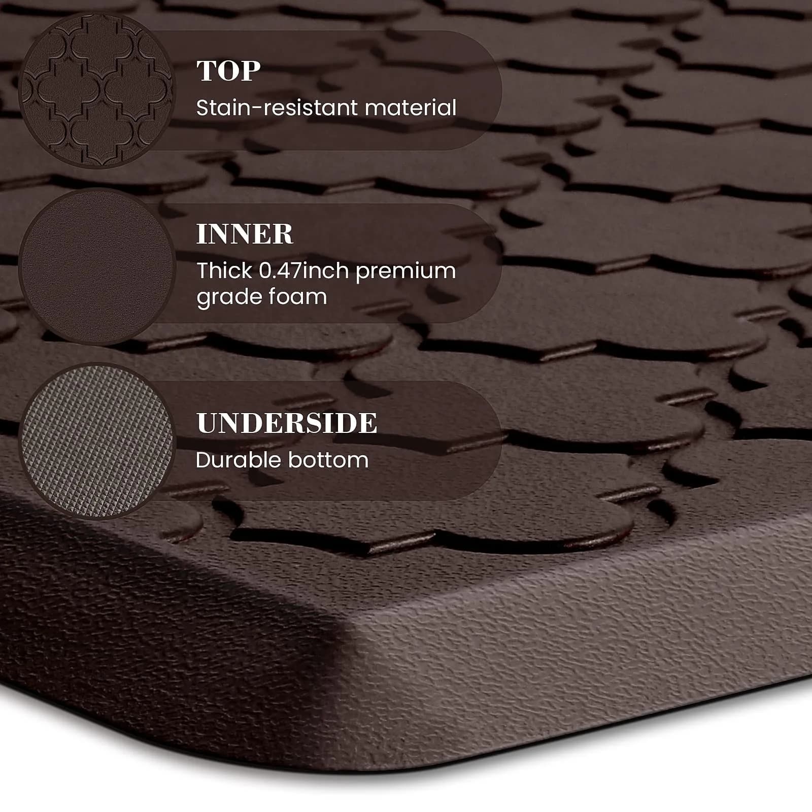 SoftDuo Anti-Fatigue Floor Mat Set 45.7cm x 120cm (18"x47") | Cushioned Comfort for Kitchen & Standing Desks - view 5
