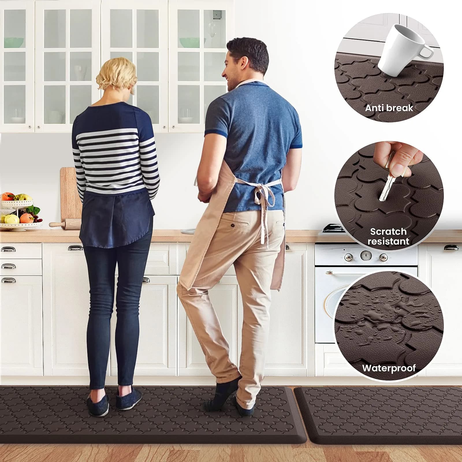 SoftDuo Anti-Fatigue Floor Mat Set 45.7cm x 120cm (18"x47") | Cushioned Comfort for Kitchen & Standing Desks - view 6