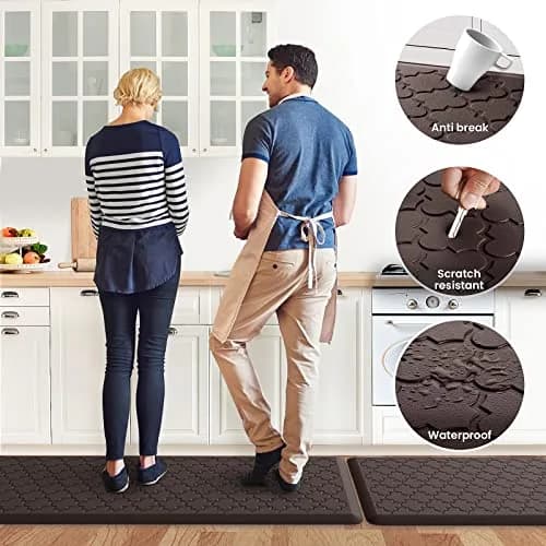 SoftDuo Anti-Fatigue Floor Mat Set 45.7cm x 120cm (18"x47") | Cushioned Comfort for Kitchen & Standing Desks thumbnail 6