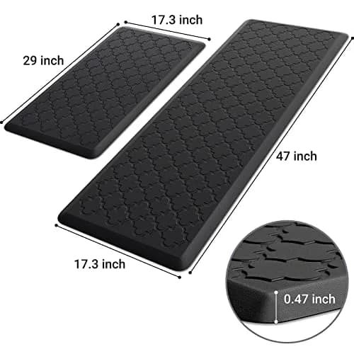 SoftDuo Anti-Fatigue Kitchen Mat Set 44"x17.3" (112cm x 44cm) | 2 PCS Cushioned Comfort for Standing thumbnail 2