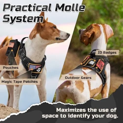 rabbitgoo Tactical Dog Harness for X-Large | No Pull Military Service Vest with MOLLE & Reflective Strips thumbnail 2