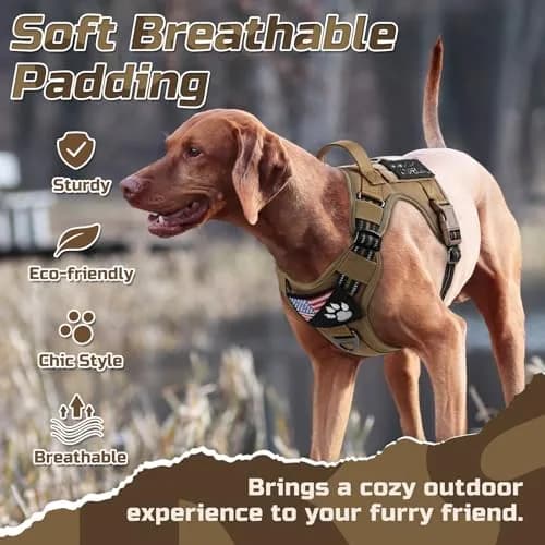 rabbitgoo Tactical Dog Harness for Medium | No Pull Military Service Vest with Reflective Strips thumbnail 3