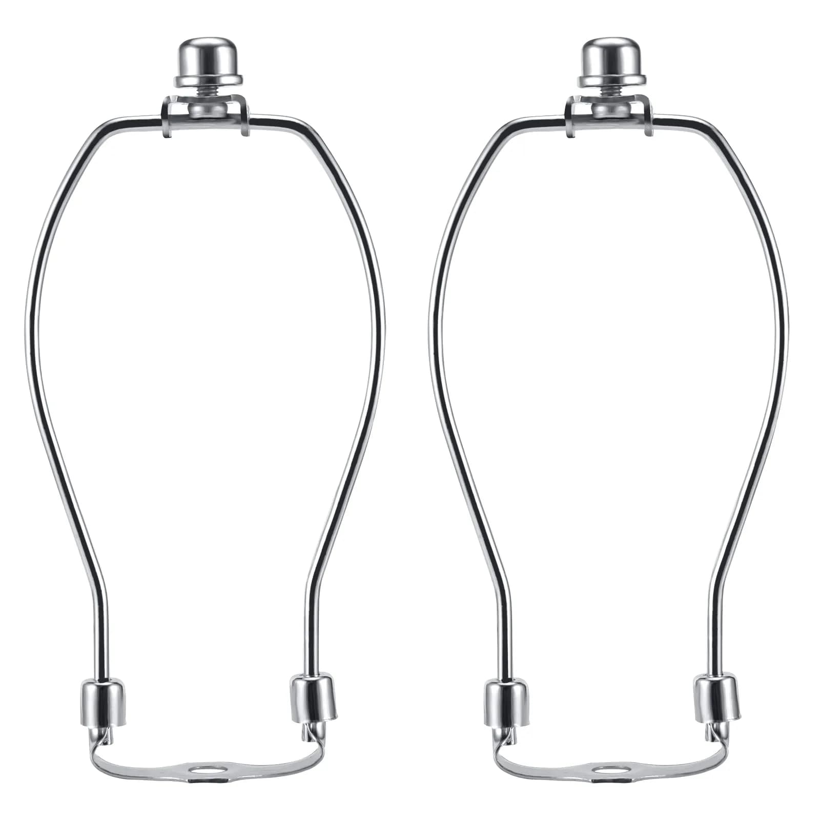 Saangseon 7 Inch Light-Duty Lamp Harp Kit (Nickel, 2 Sets) | Fits 3/8" Lamp Nipple, Ideal for Lightweight Shades
