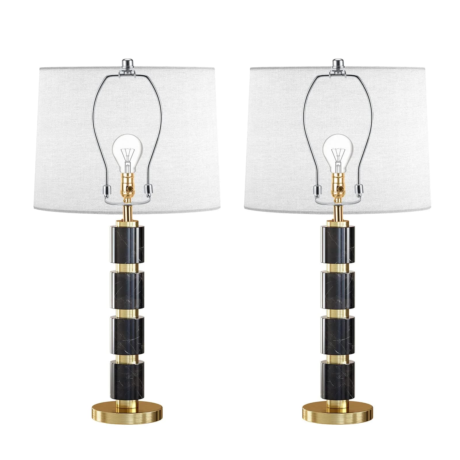 Saangseon 7 Inch Light-Duty Lamp Harp Kit (Nickel, 2 Sets) | Fits 3/8" Lamp Nipple, Ideal for Lightweight Shades - view 7