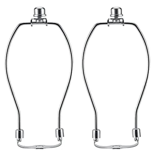 Saangseon 7 Inch Light-Duty Lamp Harp Kit (Nickel, 2 Sets) | Fits 3/8" Lamp Nipple, Ideal for Lightweight Shades thumbnail 1