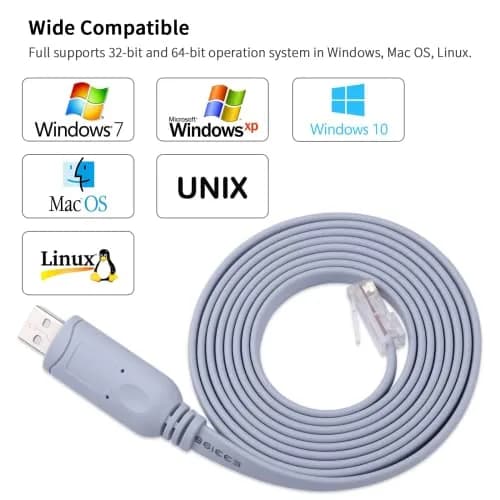 jeefull power Console Cable USB to RJ45 Serial Adapter 10FT | FTDI Chip for Cisco & More thumbnail 6