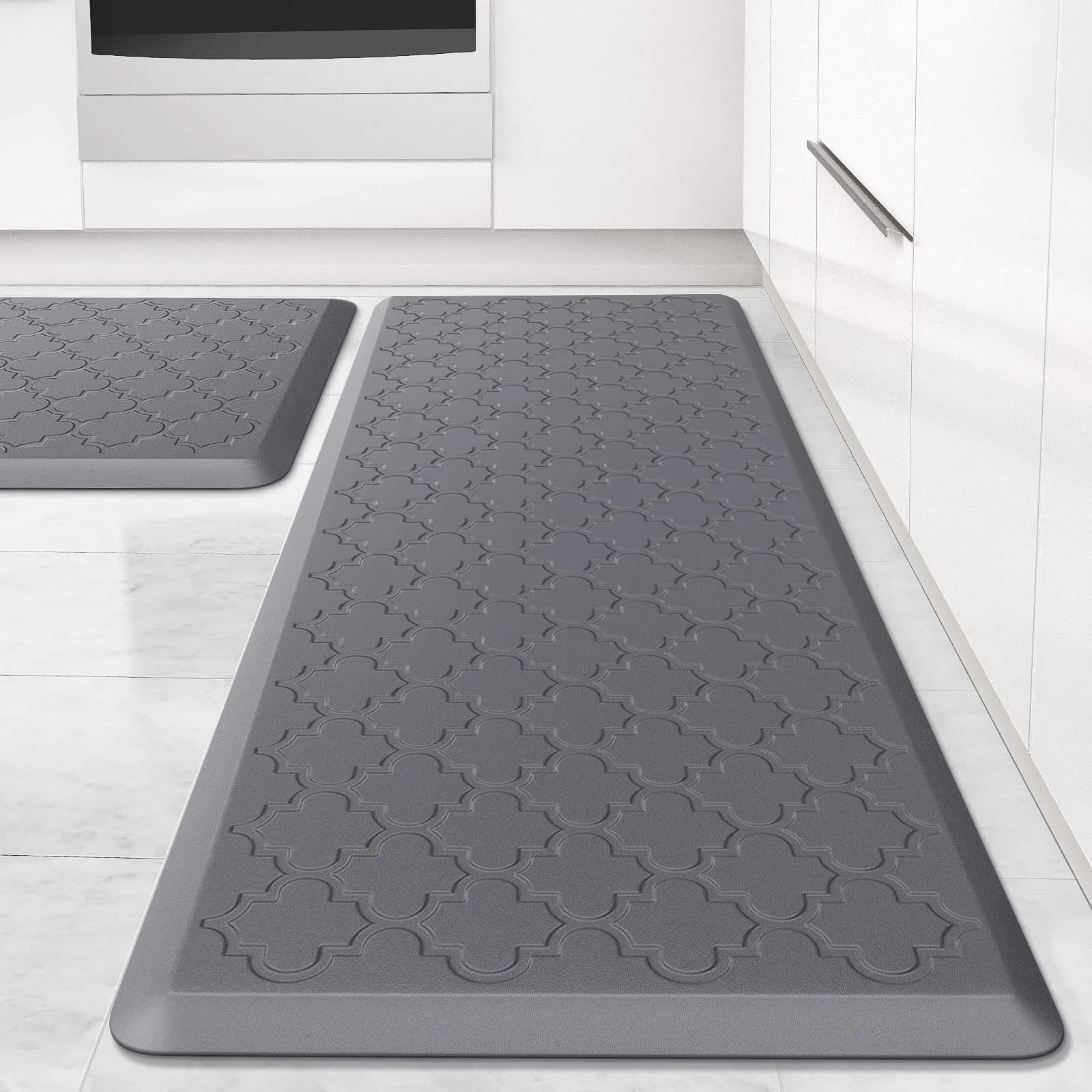 SoftDuo Anti-Fatigue Floor Mats 43.9cm x 119.4cm (17.3"x47") | Grey Farmhouse Kitchen Comfort Set - main product image
