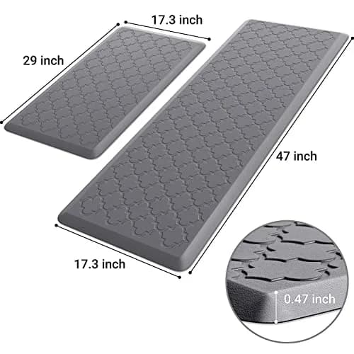 SoftDuo Anti-Fatigue Floor Mats 43.9cm x 119.4cm (17.3"x47") | Grey Farmhouse Kitchen Comfort Set thumbnail 2