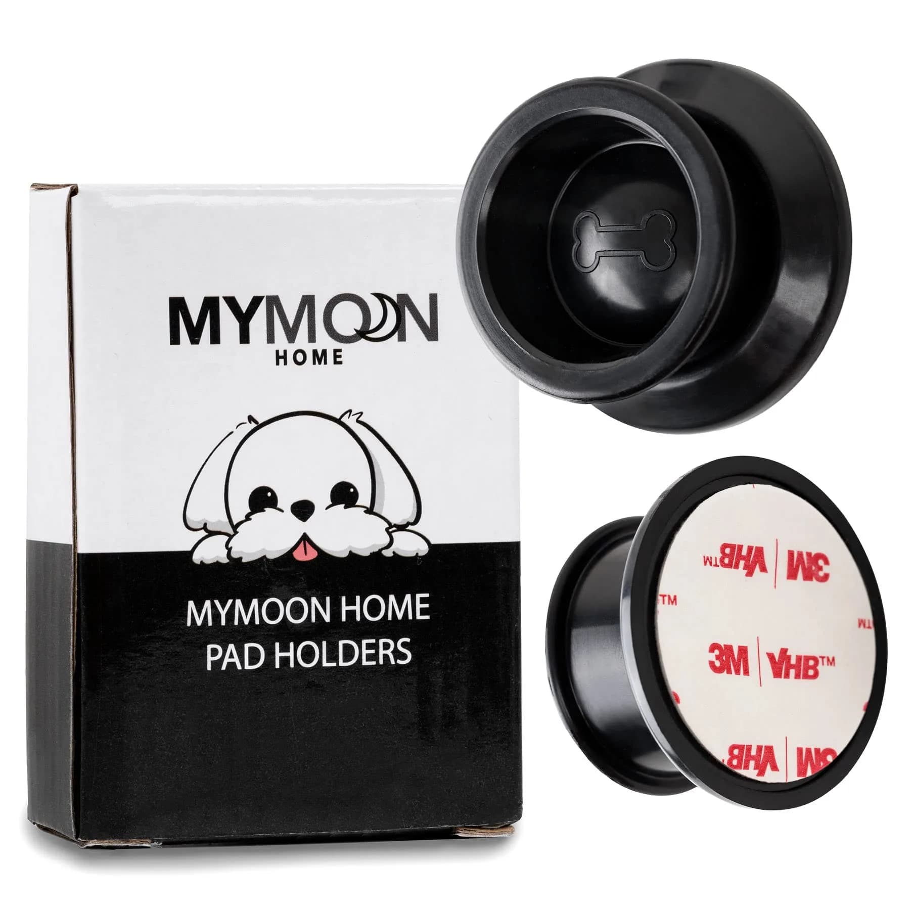 MYMOON HOME Black 2 Pack Magnetic Pee Pad Holder | Sticks to Any Flat Surface for Dog Potty Training - main product image