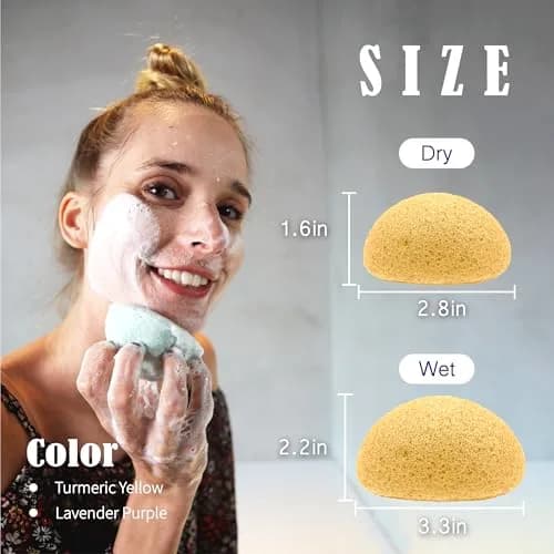 myHomeBody Natural Konjac Facial Sponge, Turmeric & Lavender | Gentle, Vegan, All Skin Types thumbnail 2