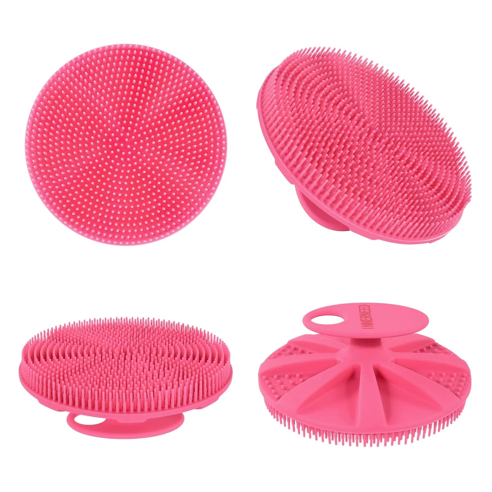 INNERNEED Soft Silicone Body Scrubber Shower Brush Pink | Gentle Exfoliation for All Skin Types - view 7
