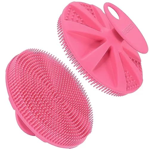 INNERNEED Soft Silicone Body Scrubber Shower Brush Pink | Gentle Exfoliation for All Skin Types thumbnail 1