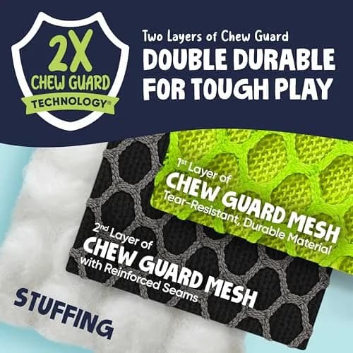 goDog Dragons Squeaky Plush Dog Toy with Double Chew Guard Technology, Large, Green | Durable Fabric & Active Play thumbnail 5