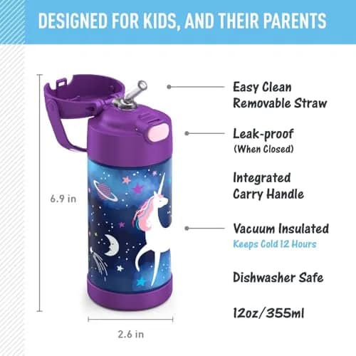 THERMOS FUNTAINER Water Bottle with Straw, 12oz (355ml) | Keeps Drinks Cold Up to 12 Hours thumbnail 2