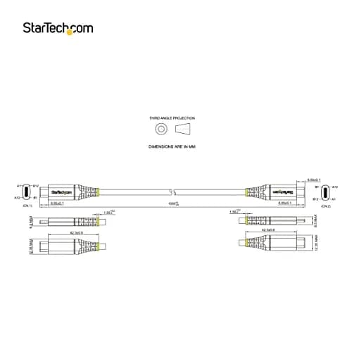 StarTech 1m USB-C Cable 10Gbps 100W | Thunderbolt Compatible, 8K DisplayPort thumbnail 5