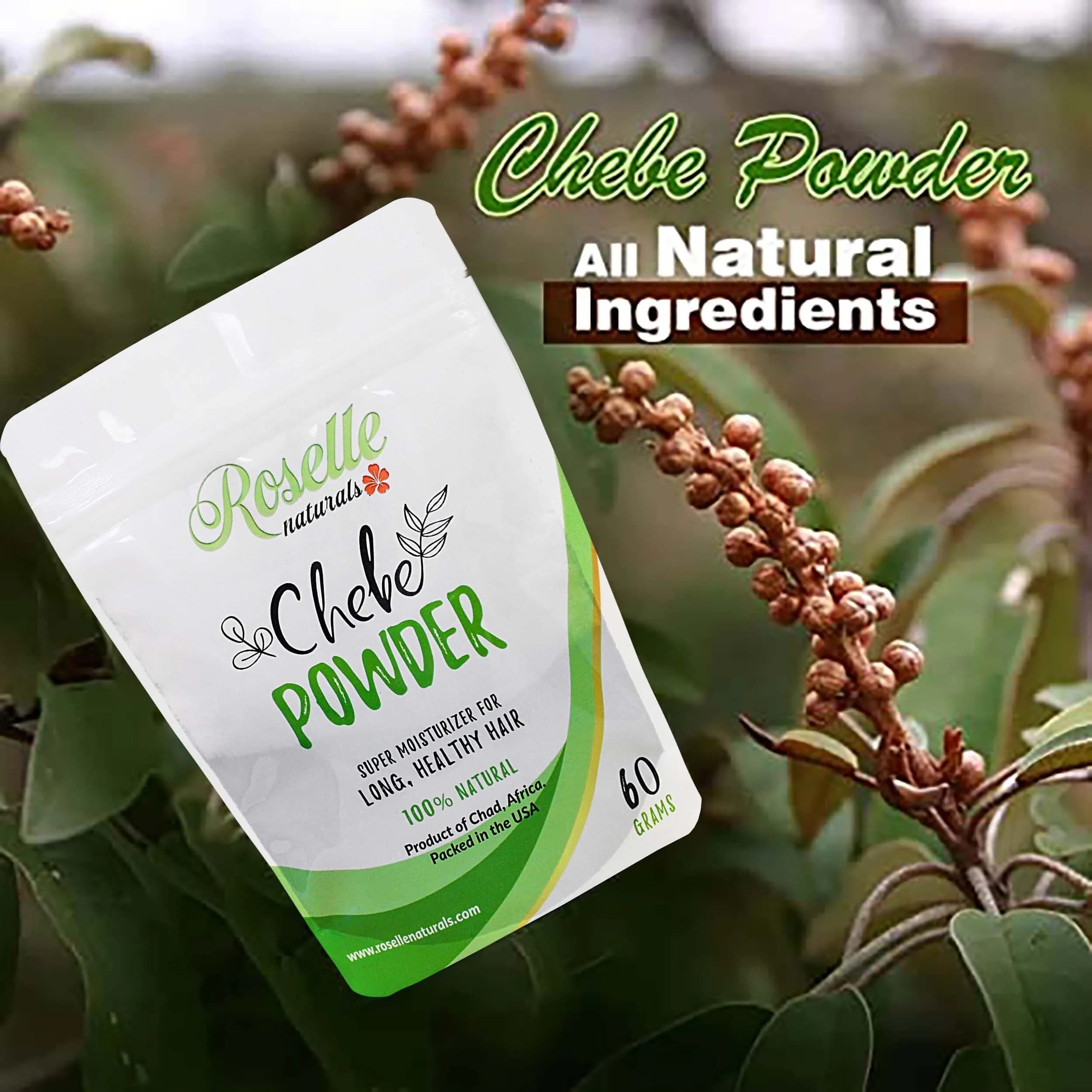 Roselle Naturals Chebe Powder for Hair Growth 60g (2.12 oz) | Traditional African Hair Treatment for Moisture & Strength - view 6