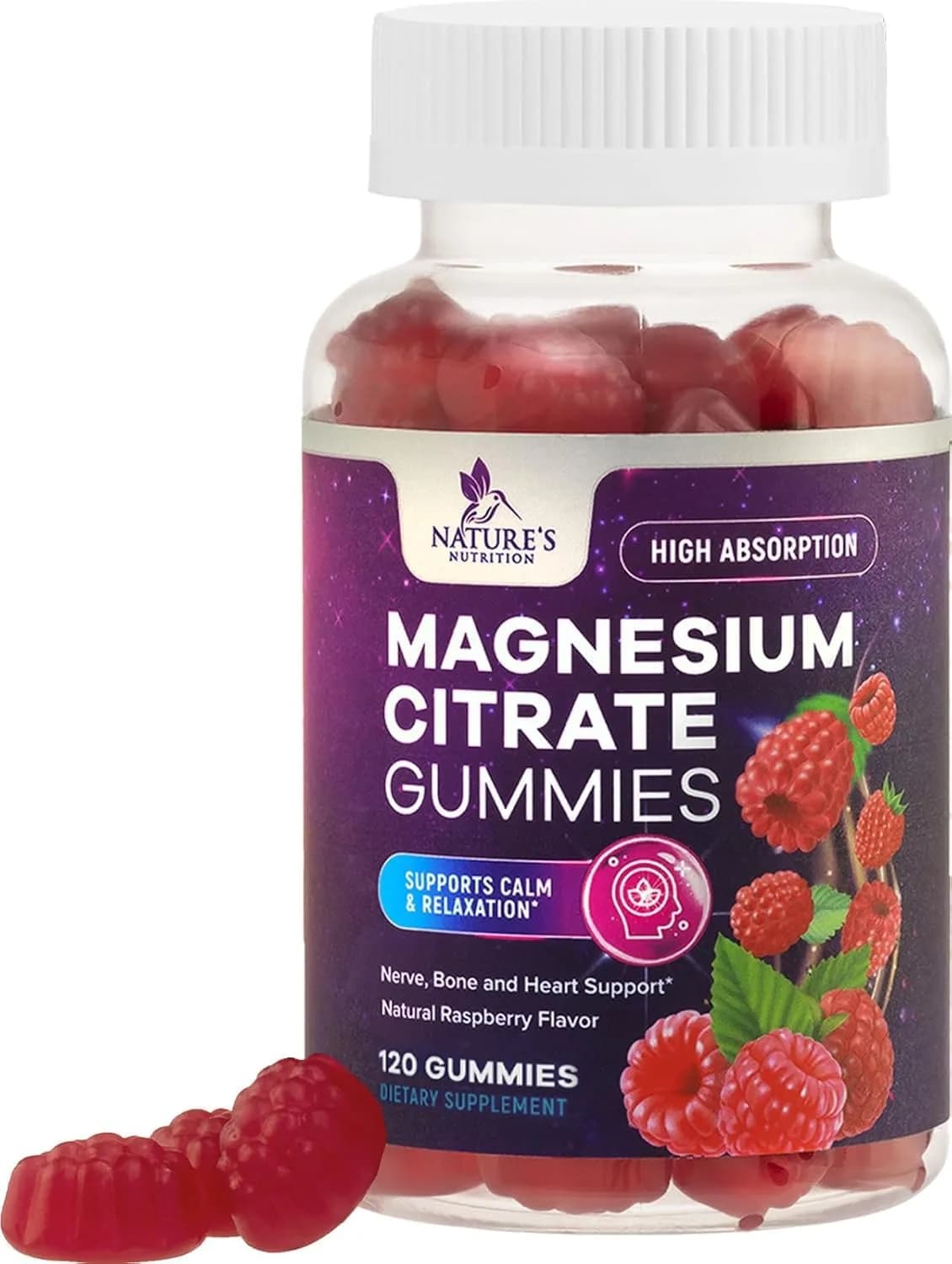 Nature's Nutrition Magnesium Citrate Gummies | 120 Count (453 g) — Gummy