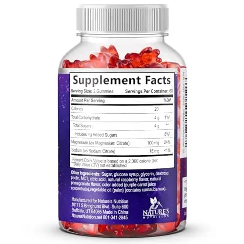 Nature's Nutrition Magnesium Citrate Gummies | 120 Count (453 g) thumbnail 9