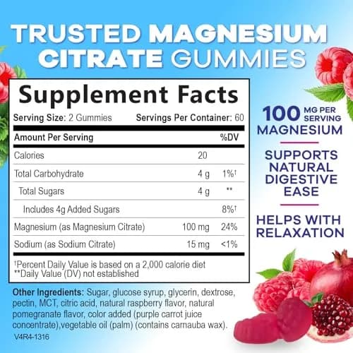 Nature's Nutrition Magnesium Citrate Gummies | 120 Count (453 g) thumbnail 2
