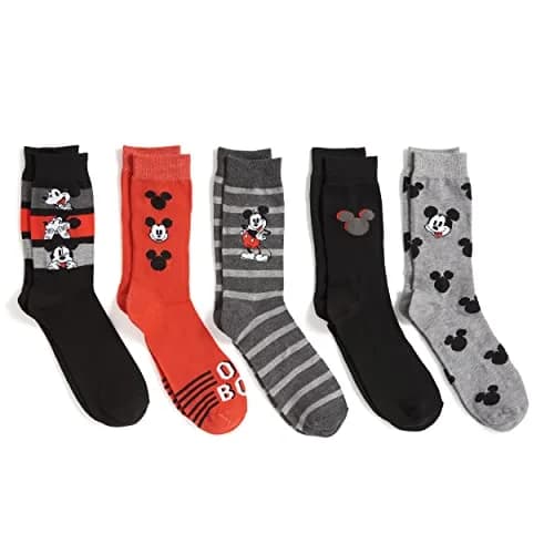 Disney Mickey Mouse 5 Pack Crew Socks | Cartoon, Comfortable, Durable (98% Polyester, 2% Spandex) thumbnail 3