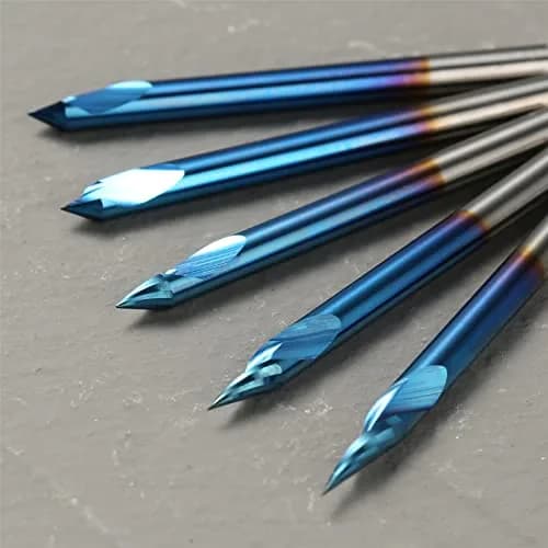 Genmitsu V-Groove CNC Router Bits, 20/30/45/60 Degree, 1/8'' Shank, Nano Blue Coating, for Wood Carving & Milling thumbnail 3