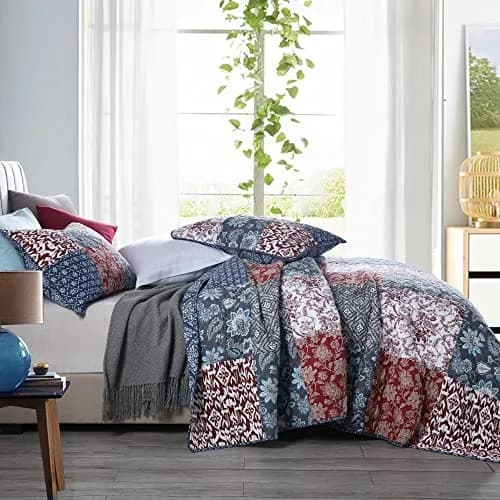 Yvooxny Quilts Queen Size 3-Piece Patchwork Quilt Set | All-Season Reversible Bohemian Style thumbnail 6