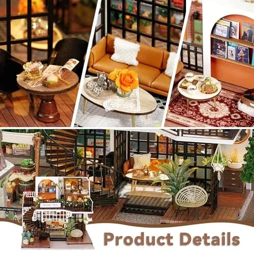 Flever Dollhouse Miniature DIY House Kit 8.7x7.5x7.2 inches | Creative Room with Furniture for Romantic Artwork Gift thumbnail 4