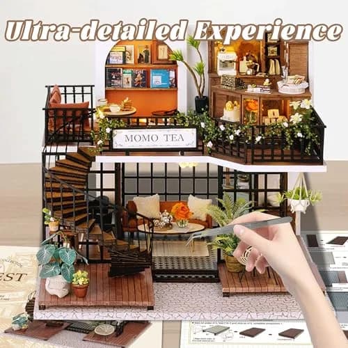 Flever Dollhouse Miniature DIY House Kit 8.7x7.5x7.2 inches | Creative Room with Furniture for Romantic Artwork Gift thumbnail 6