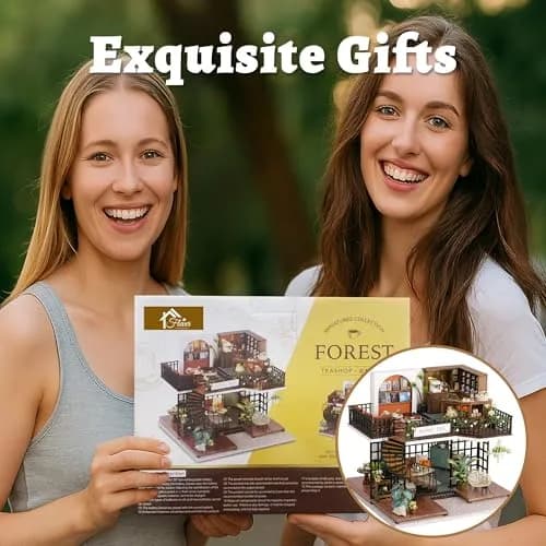 Flever Dollhouse Miniature DIY House Kit 8.7x7.5x7.2 inches | Creative Room with Furniture for Romantic Artwork Gift thumbnail 9