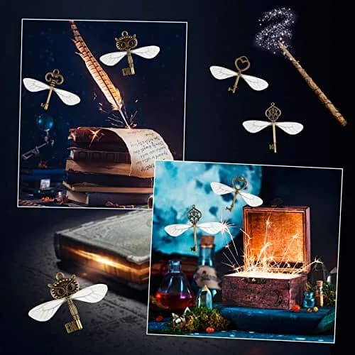 SANNIX Vintage Skeleton Keys with Dragonfly Wings & Elastic String | DIY Party Decorations (2.1-2.7 inch keys) thumbnail 4