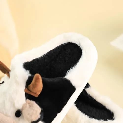 Gaolinci Cartoon Cow Cotton Slippers for Women | US 6 (24cm) thumbnail 4