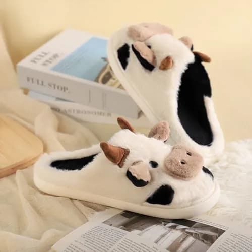 Gaolinci Cartoon Cow Cotton Slippers for Women | US 6 (24cm) thumbnail 5