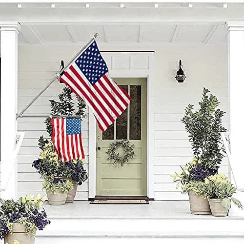 ZMTECH 6 FT Stainless Steel Flag Pole Kit - 2 Pack, Silver | Tangle-Free Outdoor House Flag Stand thumbnail 7