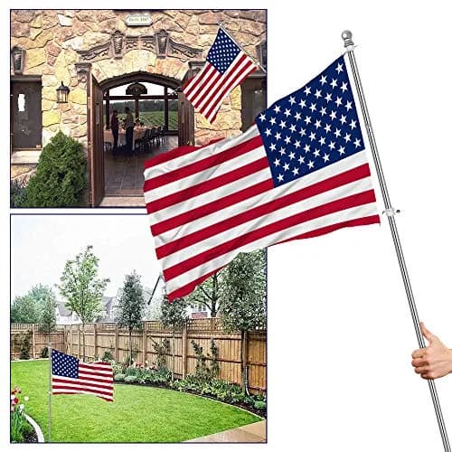 ZMTECH 6 FT Stainless Steel Flag Pole Kit - 2 Pack, Silver | Tangle-Free Outdoor House Flag Stand thumbnail 8