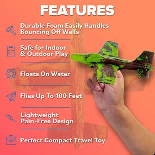 Refresh Sports Foam Airplane Toy Glider Plane Camo | EVA Foam, Flies Up to 100 FT, Safe for Indoor/Outdoor Play thumbnail 4
