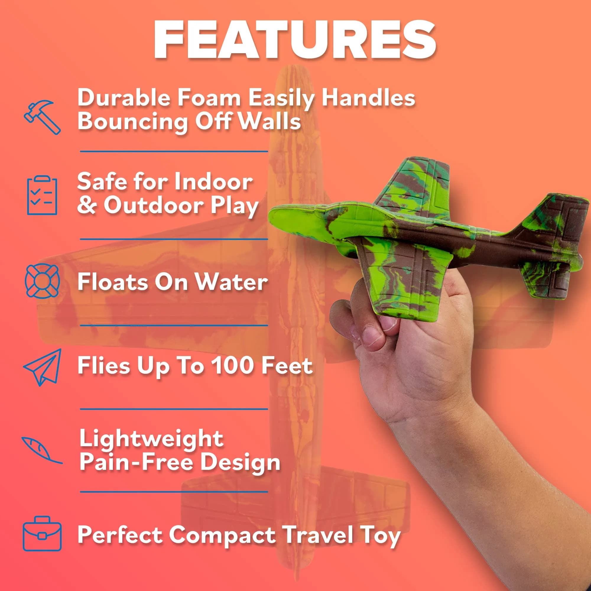 Refresh Sports EVA Foam Airplane Toy Glider | Safe & Durable Outdoor Fun for Kids - view 4