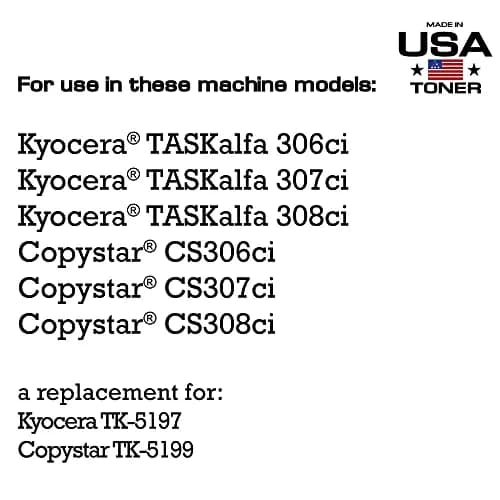 MADE IN USA TONER Compatible Replacement for Kyocera TK-5197K, TK-5199K | High Yield Black Toner Cartridge thumbnail 2