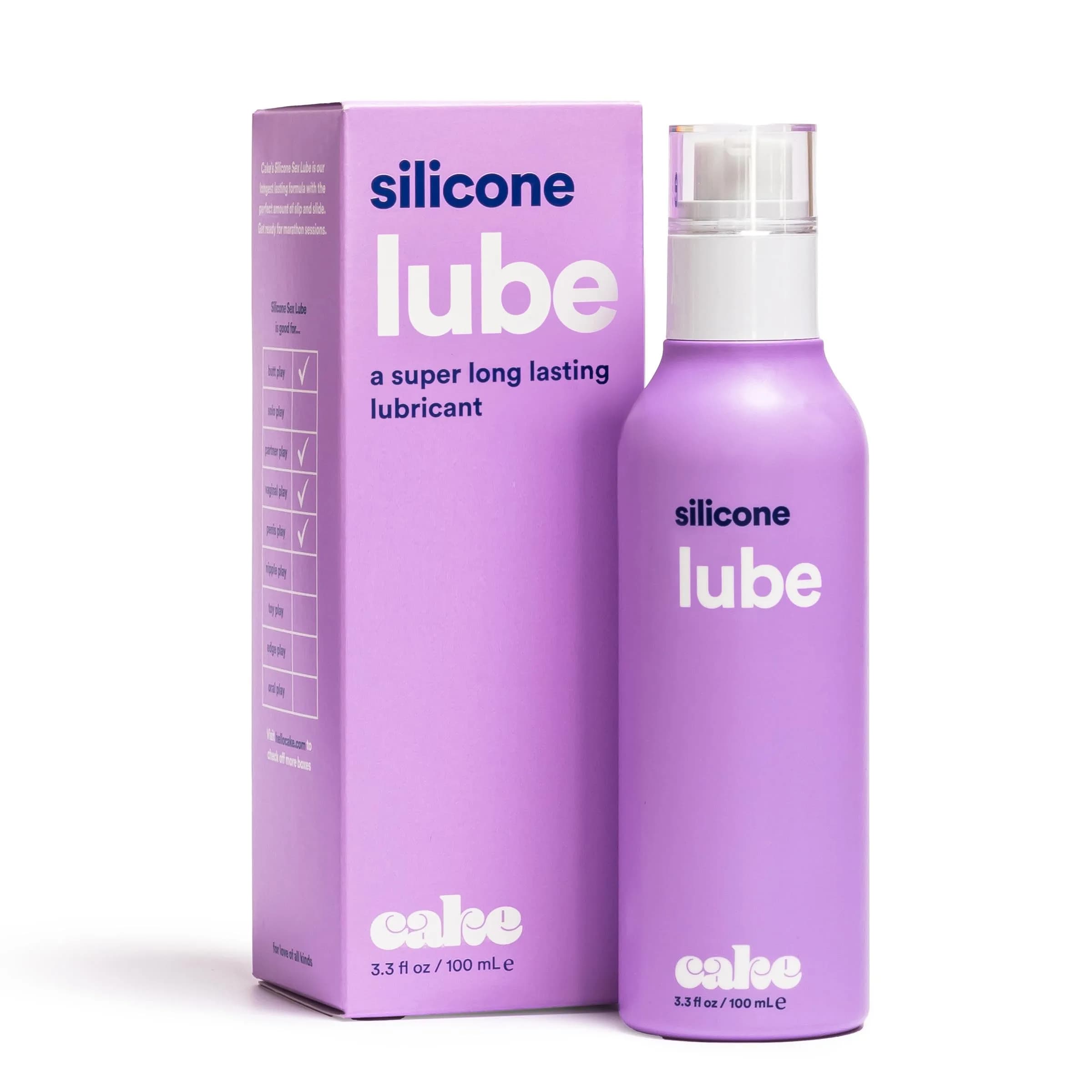 Cake Silicone-Based Personal Lubricant 3.3 fl oz | Ultra-Slippery, Water-Resistant, Made in USA — Silicone