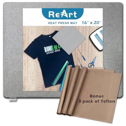 ReArt Heat Press Mat 16" x 20" | Both Sides Applicable for HTV & Iron On Projects thumbnail 1