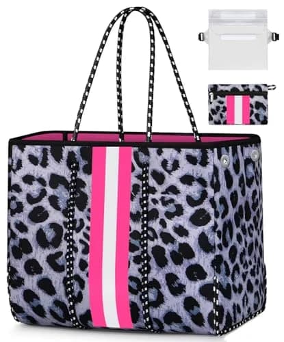 IBFUN Neoprene Tote Beach Bag for Women Teacher Nurse Laptop Work Tote | Large Capacity, Durable & Machine Washable thumbnail 1