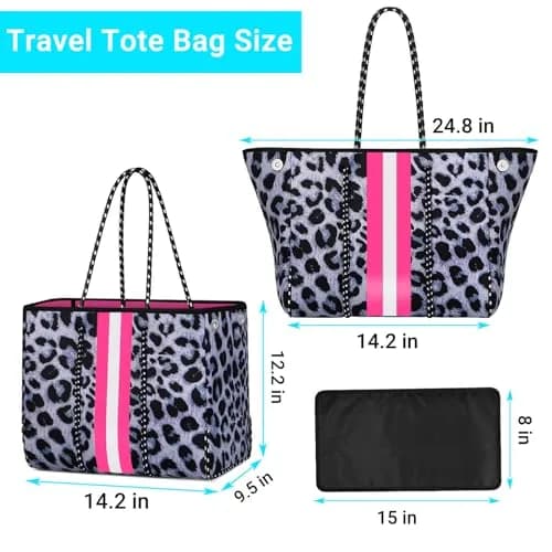 IBFUN Neoprene Tote Beach Bag for Women Teacher Nurse Laptop Work Tote | Large Capacity, Durable & Machine Washable thumbnail 6