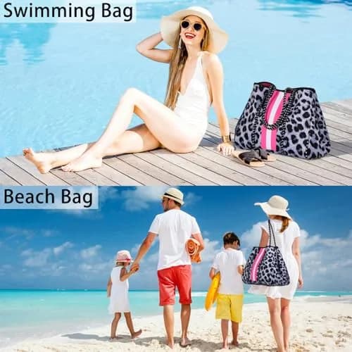 IBFUN Neoprene Tote Beach Bag for Women Teacher Nurse Laptop Work Tote | Large Capacity, Durable & Machine Washable thumbnail 2