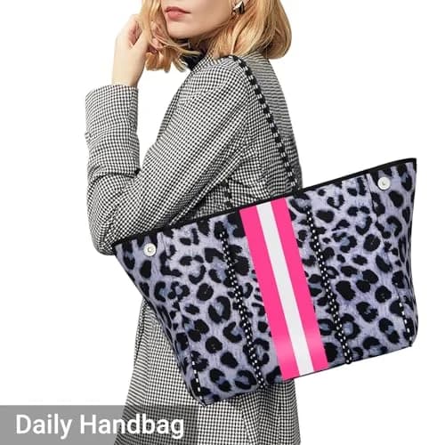 IBFUN Neoprene Tote Beach Bag for Women Teacher Nurse Laptop Work Tote | Large Capacity, Durable & Machine Washable thumbnail 3