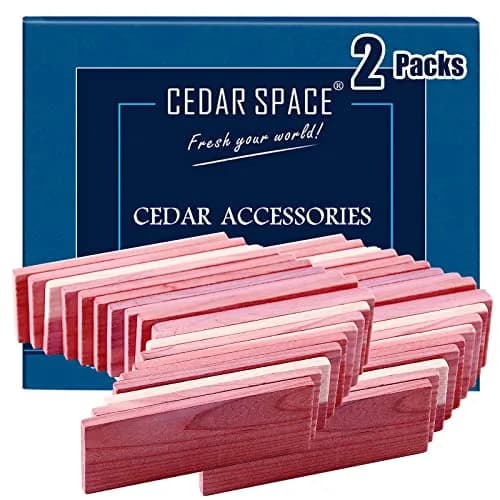 Cedar Space Cedar Blocks for Clothes Storage, 32 PCS Aromatic Red Cedar Wood Planks | Natural Moth Repellent for Closets & Drawers thumbnail 1