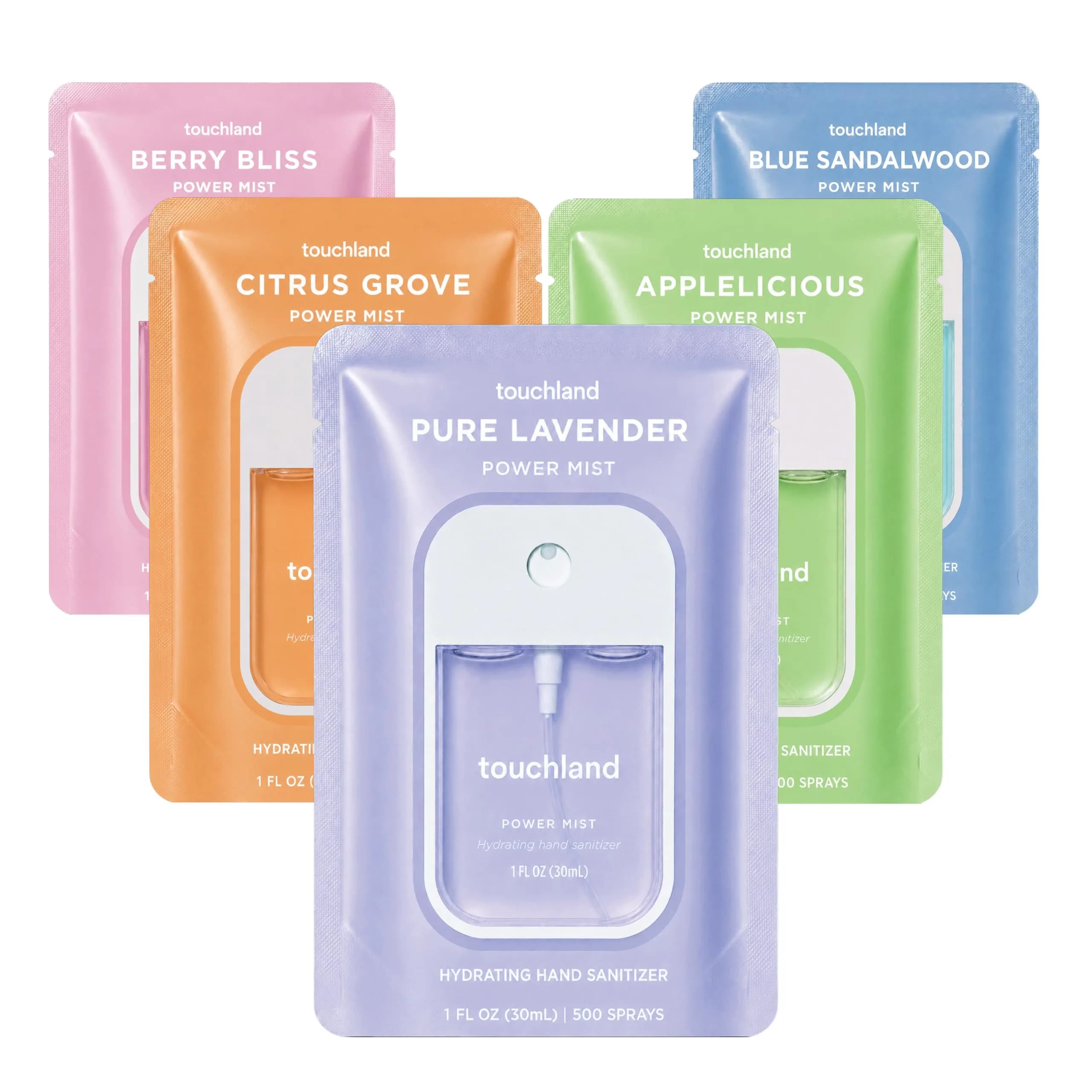 Touchland Power Mist Hydrating Hand Sanitizer Set 150ml (5 Fl Oz) | 5 Scents, Skincare Formula - main product image