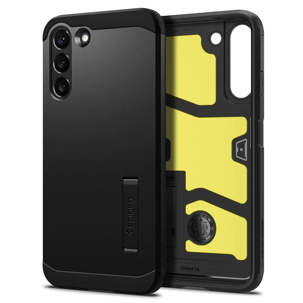 Spigen Tough Armor Designed for Galaxy S22 Case (2022) - Black | Dual Protection & MIL-STD 810G — Black