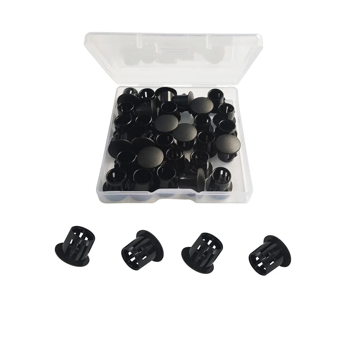 ZYYC Black Plastic Hole Plugs 10mm (3/8") | 30 Pcs Value Pack for Furniture & Cabinets