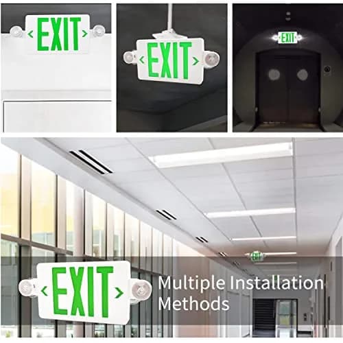 OSTEK LED Exit Sign with Emergency Lights Dual Exit Lamp, 90 Min Battery Backup | UL Certified Office & Commercial Safety Lighting thumbnail 6