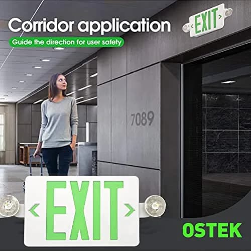 OSTEK LED Exit Sign with Emergency Lights Dual Exit Lamp, 90 Min Battery Backup | UL Certified Office & Commercial Safety Lighting thumbnail 8
